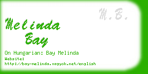 melinda bay business card